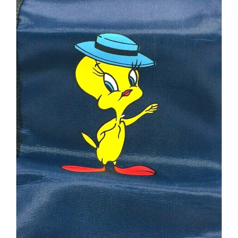 Tweety Bird Wallet Trifold Nylon Zipper Hook & Loop Closure Warner Bros Blue - Picture 4 of 4